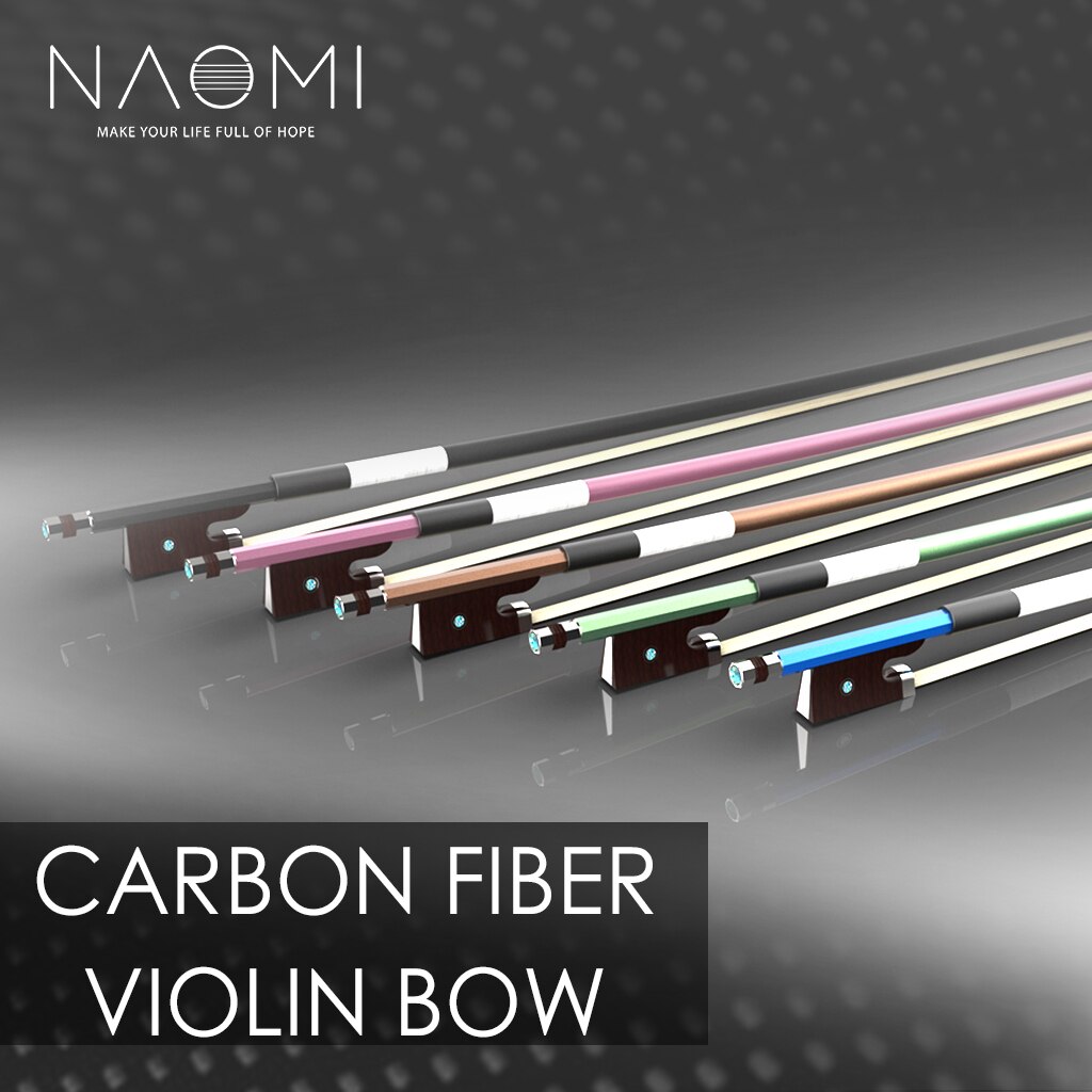 NAOMI Carbon Fiber Violin Bow 4/4 Violin / Fiddle Bow Round Stick W/ Ebony Frog Fast Response Durable Use
