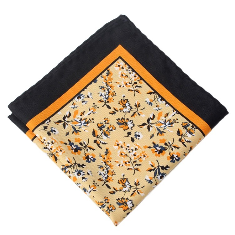 Pañuelo cuadrado de seda de rayón para hombre, pañuelo de Cachemira con estampado de lunares, Floral, a la , clásico, para de boda, 32cm: 6