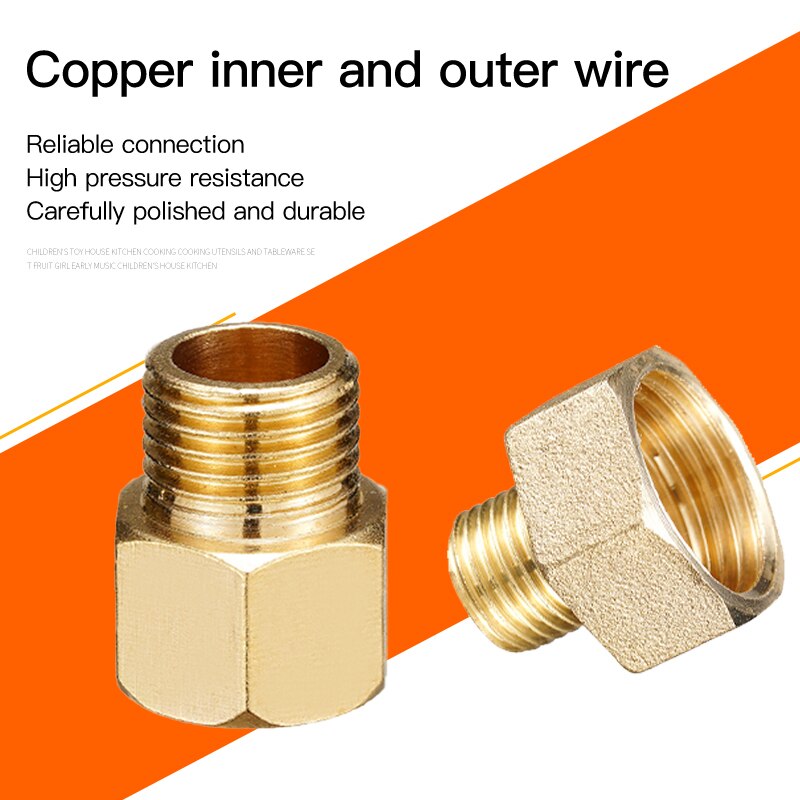 Adaptador de cobre de 1/8 ", 3/8", 1/2 ", 3/4", macho y hembra, Conector de conector de tuberías de latón reductor, adaptador de Gas y aire, presión de agua y combustible