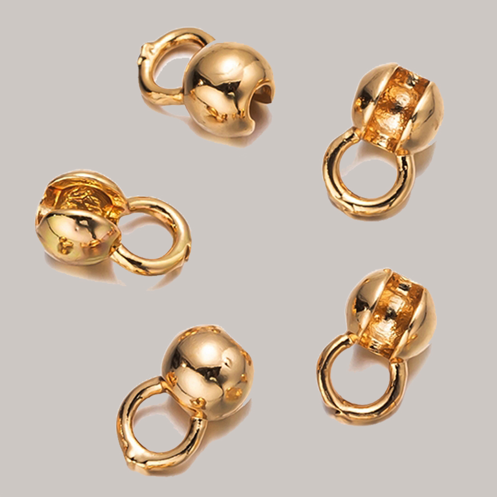 10 Stück 18 Karat vergoldete Durcheinander-Lederband-Quetschperlen mit Schlaufe, Muschelperlen, Enden für 1,5 mm Kette, Halskette, Schmuckherstellung: Schwarz