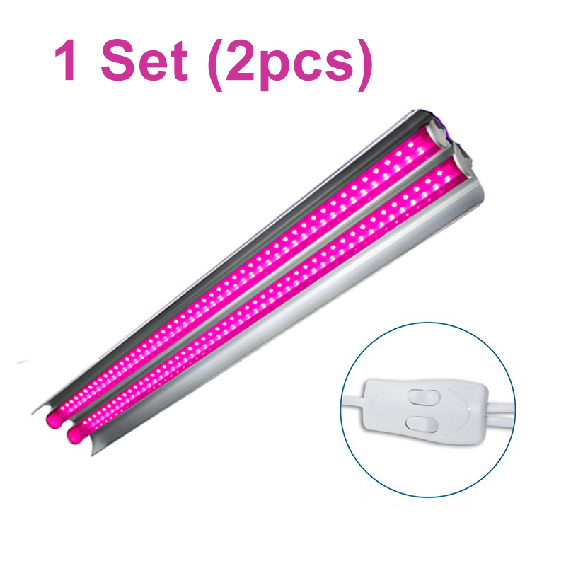 Luz LED de cultivo 100W espectro completo 400nm-830nm lámpara Phyto 50cm iluminación LED creciente doble tubo para plantas hidropónicas Led de interior: Rojo / US