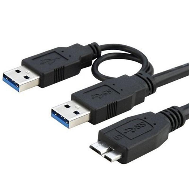 Usb 3.0 Male Naar Micro Usb 3 Y Kabel Met Extra Usb Power USB3.0 Male Naar Micro USB3.0 B Mannelijke adapter Kabel Voor Hdd Harde Schijf