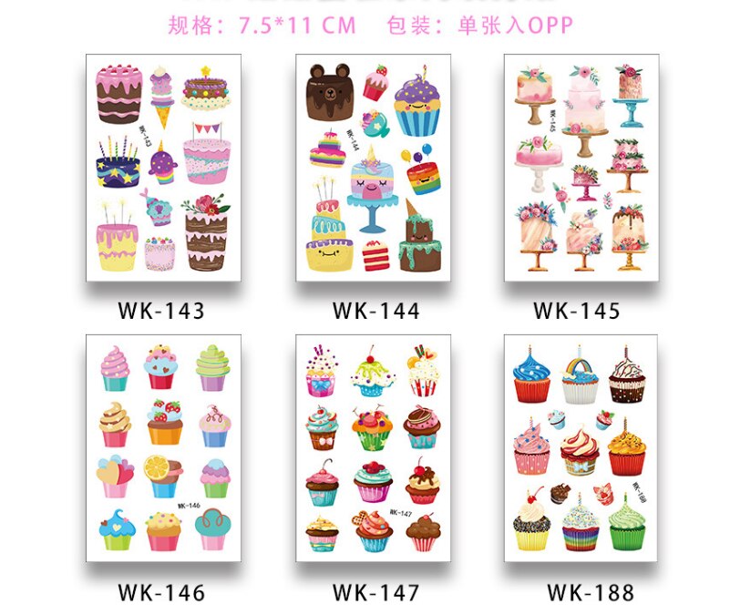 Neue Original Karikatur backen kuchen serie von freundlicher Tätowierungen Nachtisch umweltschutz zu setzen nach Tätowierungen: drei zufällig