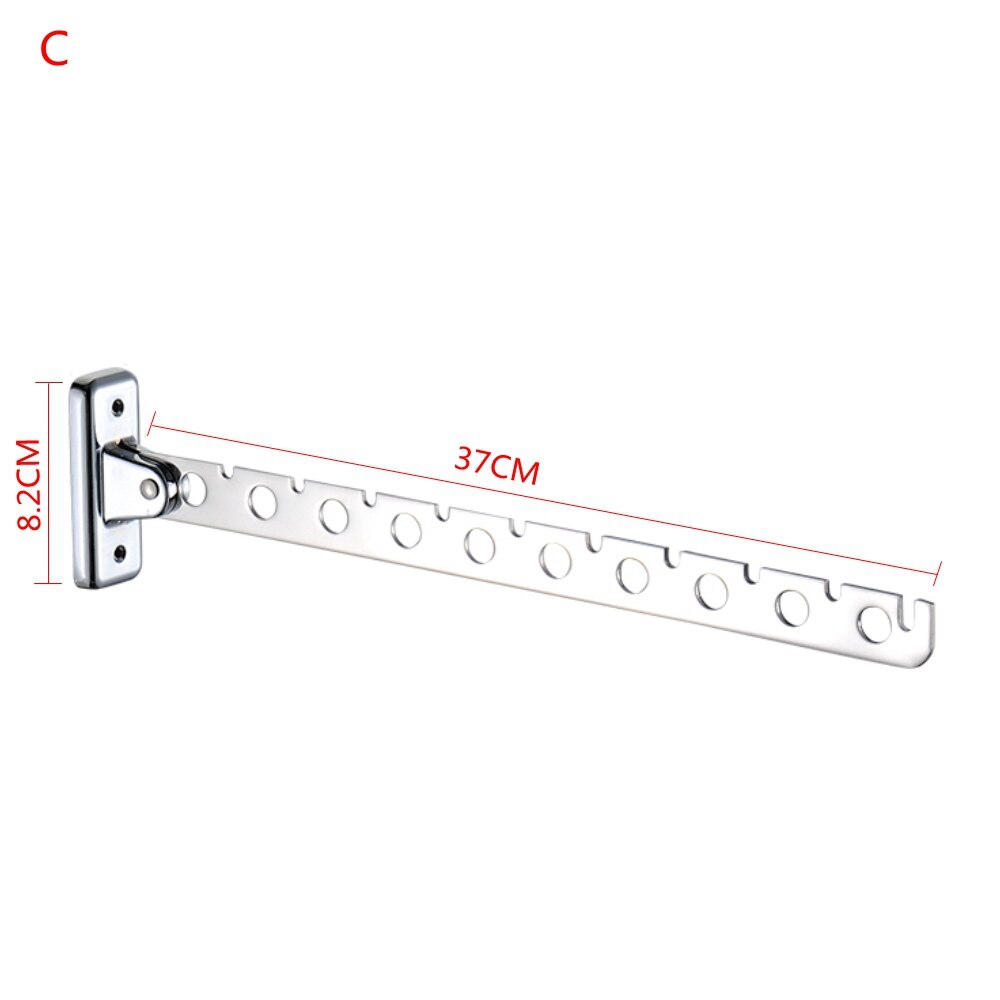 Opklapbare Rvs Wall Mounted Hanger Haak Garderobe Garderobe Fold Hanger