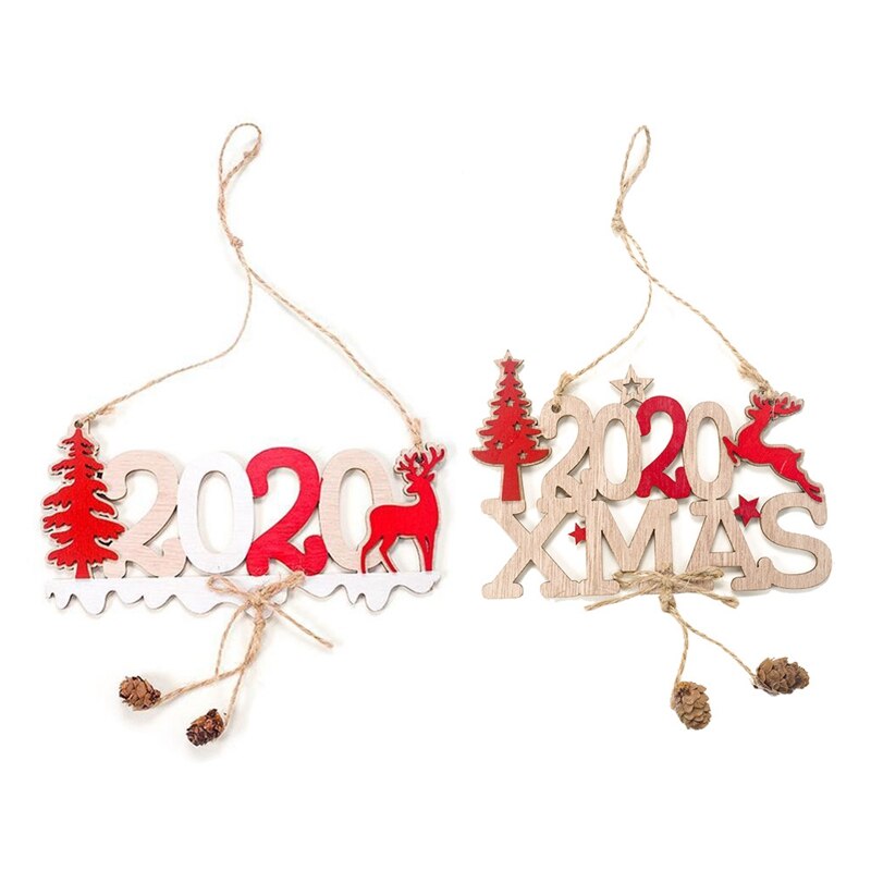 Houten Ornament Kerst Decoratie Hanger Jaar Woondecoratie Kerstboom Opknoping Ornament: Default Title