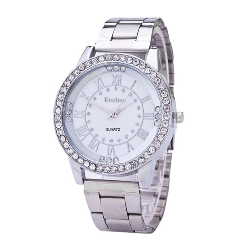 Montre Femme Acier Inoxydable Avec Cristaux - Neuf Avec Défauts (légers) - Montre Bracelet élégante
