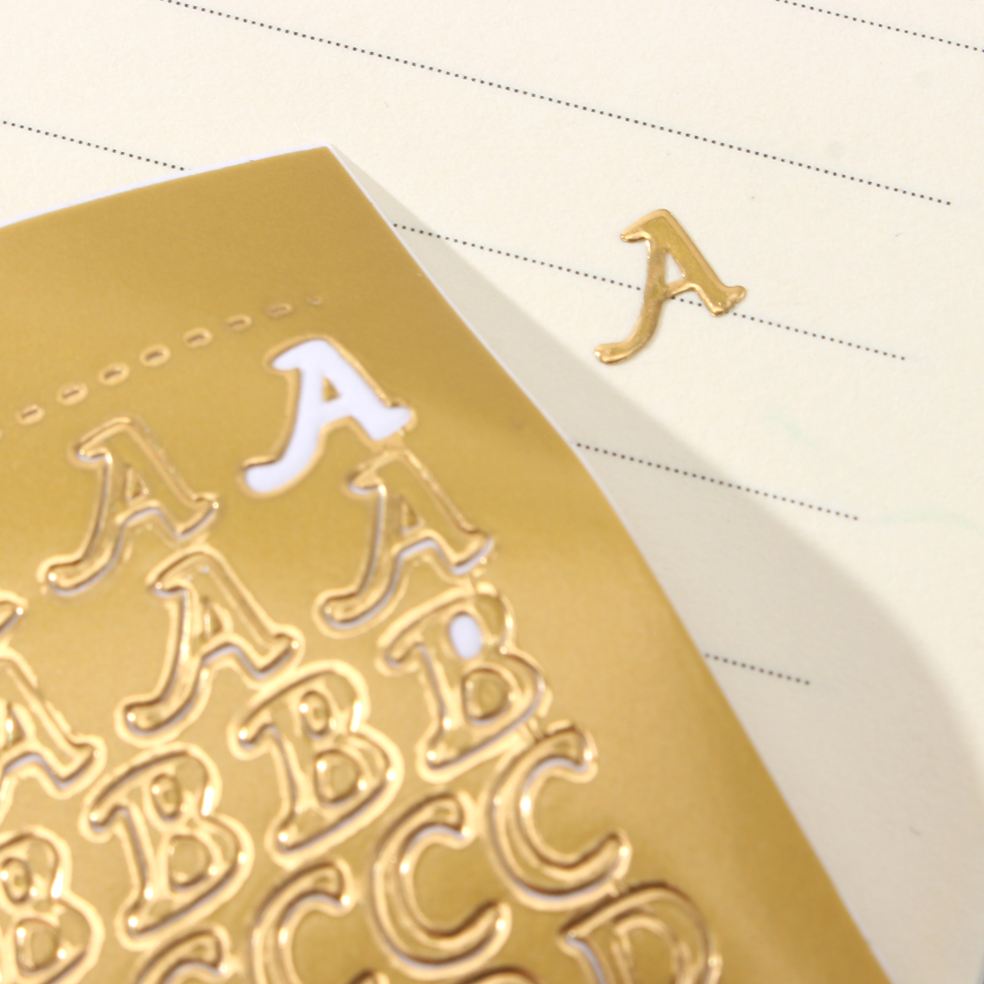 Pegatinas de letras y números para Álbum de tarjetas de Idol DIY, pegatina de diario de Scrapbooking bronce de oro y plata, papelería coreana, 1 hoja