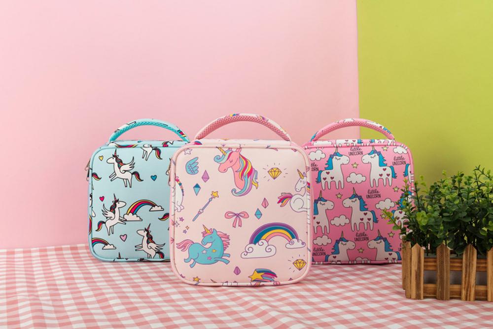 Einhorn schüler mittagessen tasche Isolierte Mittagessen Taschen Oxford Reise Notwendig Picknick Beutel unisex Thermische Abendessen Kasten Lebensmittel fallen