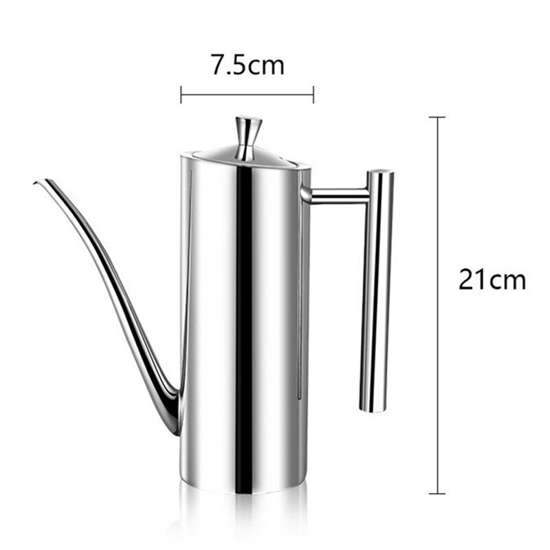 Stainless Steel Long Mouth Oil Bottle Oil Pot Leak-Proof Oil Bottle Soy Sauce Bottle Household Seasoning Bottle Kitchen Supplies: large