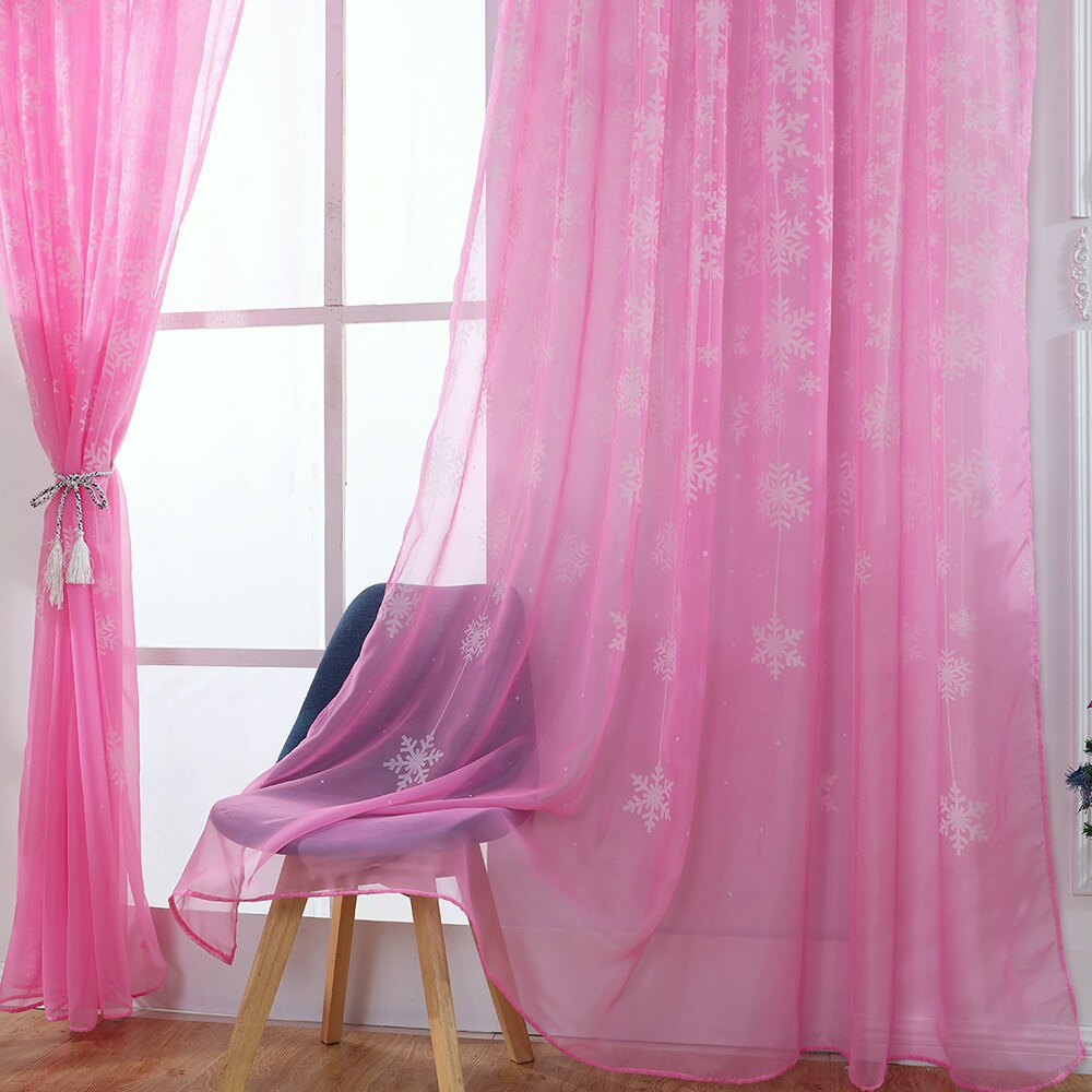 1Pcs Wit Gordijn Stoffen Sheer Sneeuwvlok Borduren Tulle Voor Woonkamer Gordijnen Voor Slaapkamer