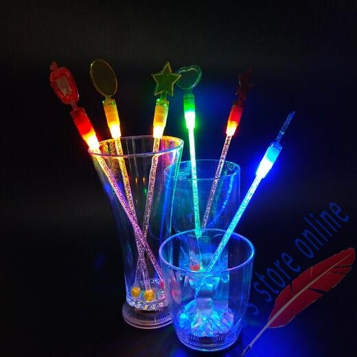 12 stks LED Licht Roerstokjes Plastic Coctail Sticks Mode Bar Gereedschap Drink Stirrers