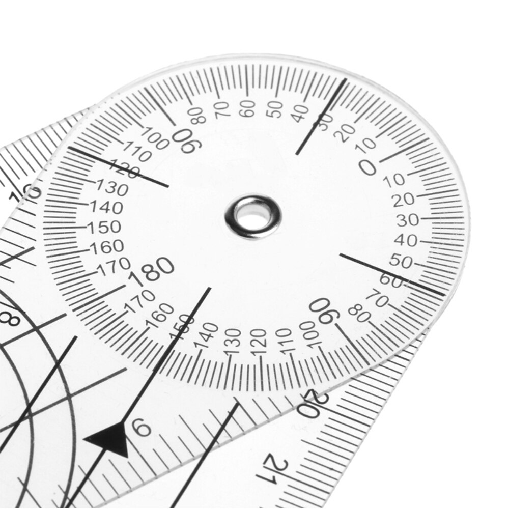 1ps Multi-Ruler 360 Degree Goniometer Angle Spinal Ruler CM/INCH Useful Measuring Ruler School Office Supplies