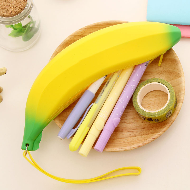 1 stks Kawaii Etui Leuke Banaan Estuches School Potlood Doos Pencilcase Potlood Tas Schoolbenodigdheden Briefpapier