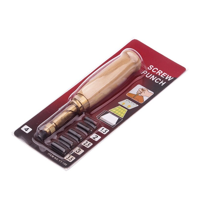 Handheld Belts Punch Replaceable Rotary Punching Punchers Leather Punch Tool Automatic Punching Hole Punch Screw Drill Tip