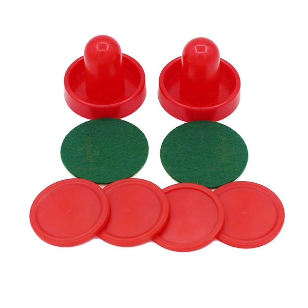 Accesorios de repuesto para Hockey Air Puck Mallet Goalies para mesas de juegos 2x empujadores, 2x fieltro, 4 x Pucks 76mm: Default Title