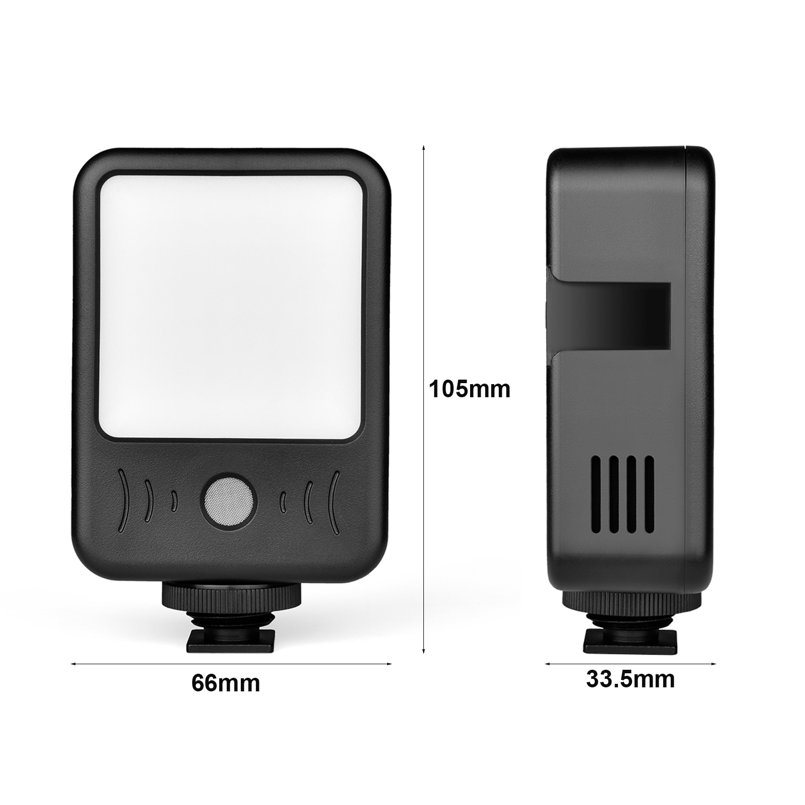 Andoer LED02 2-in-1 Mini LED Video Light Microphone Recording Mic 6500K Fill Light for Vlog Film Live Interview Photography