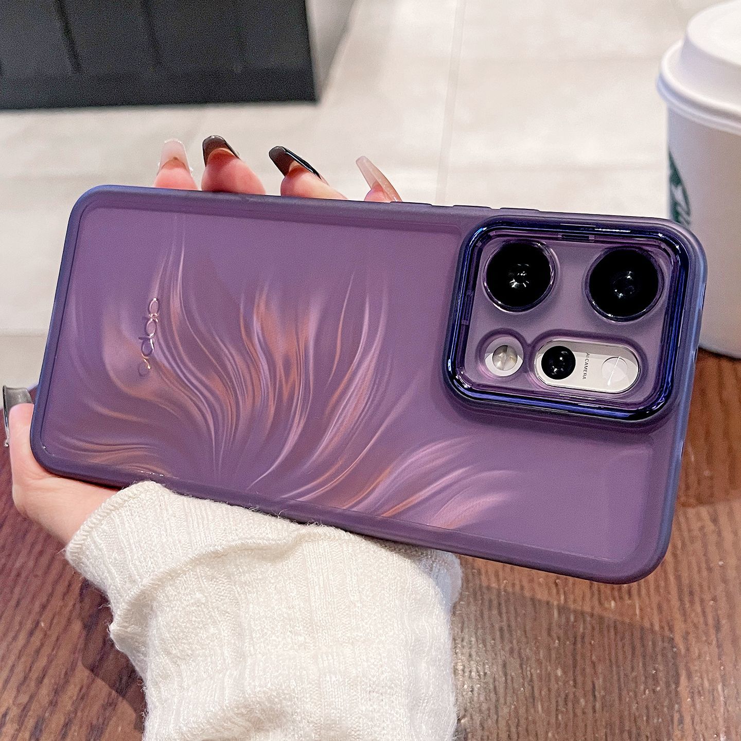 For OPPO Reno 14 13 Pro 14F 13F Case Transparent TPU -proof Cover For OPPO Reno14 13 Pro 14 13 F Funda: Wood / SKY BLUE