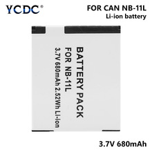 1/2 Pcs NB-11L NB11L NB 11L NB-11LH 3.7V 680mAh Li-Ion Batterij Voor Canon PowerShot A2300 A2400 a2500 A2600 A3400 IS