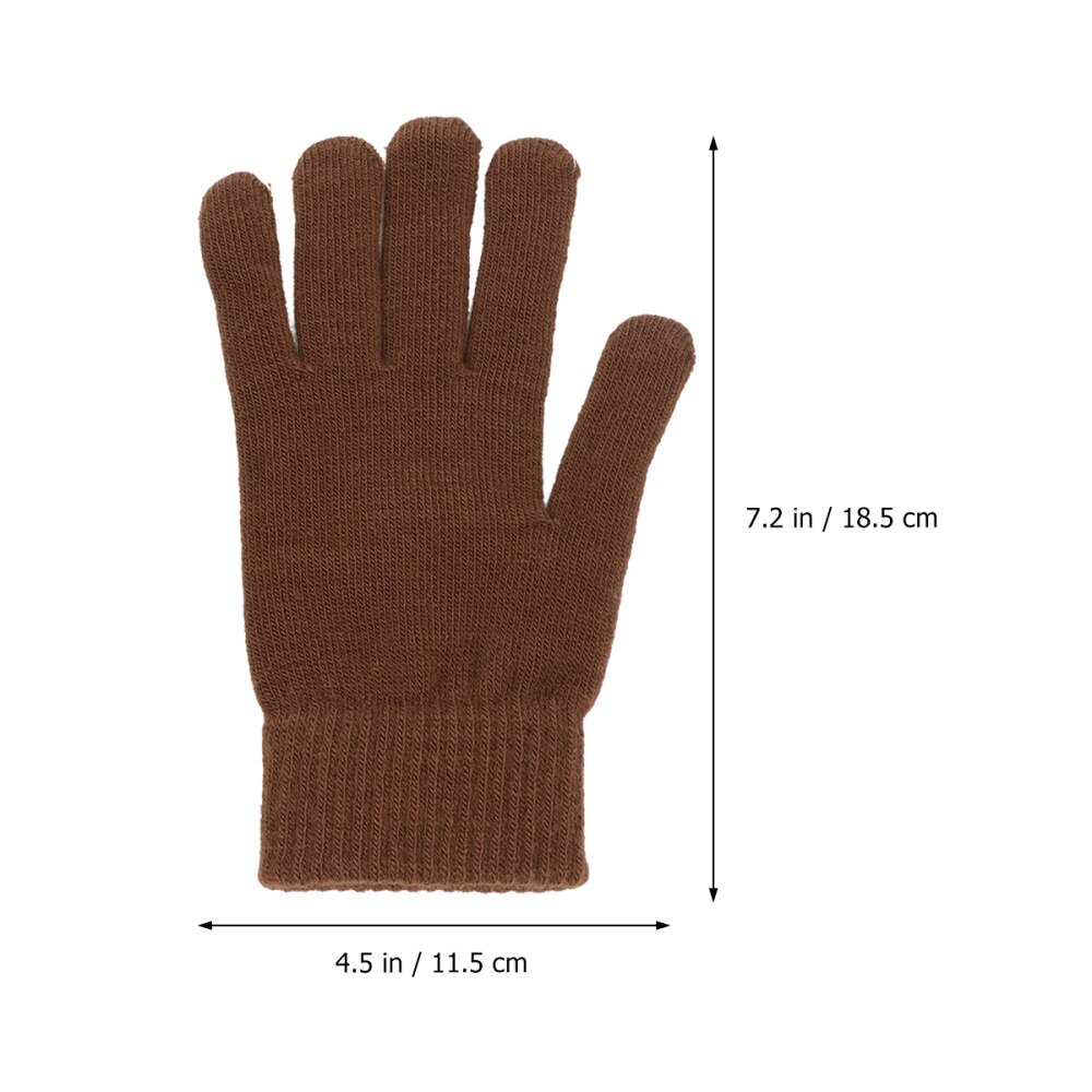 1 par de guantes de punto cálidos de invierno, guantes de dedo completo flexibles, guantes gruesos