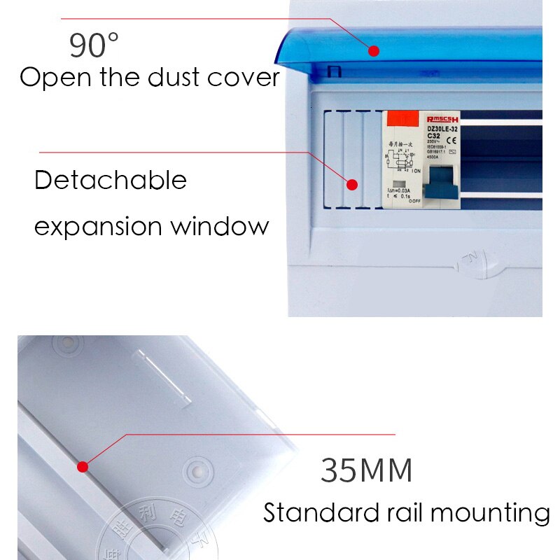 Circuit Breaker Case 2-3P Electric Leakage Protect Box For PZ30 Distribution Household Concealed Suit 2-3 Position