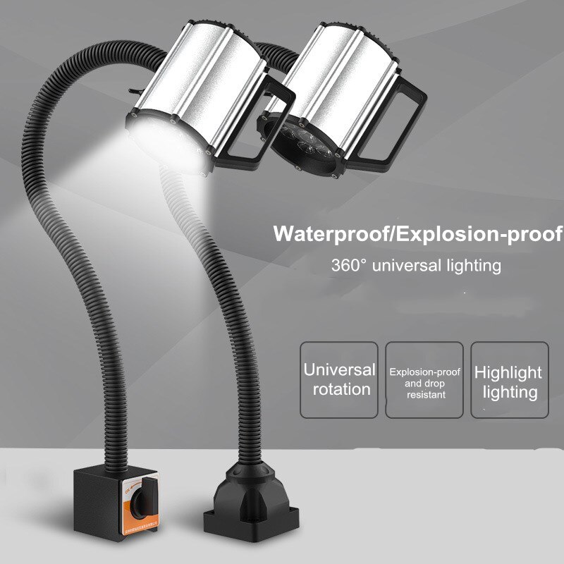 LED Machine Tool Working Light 24V/220V 12W/14W Waterproof CNC Lathe Punch Milling Machine Industrial Garage Mechanical Lighting