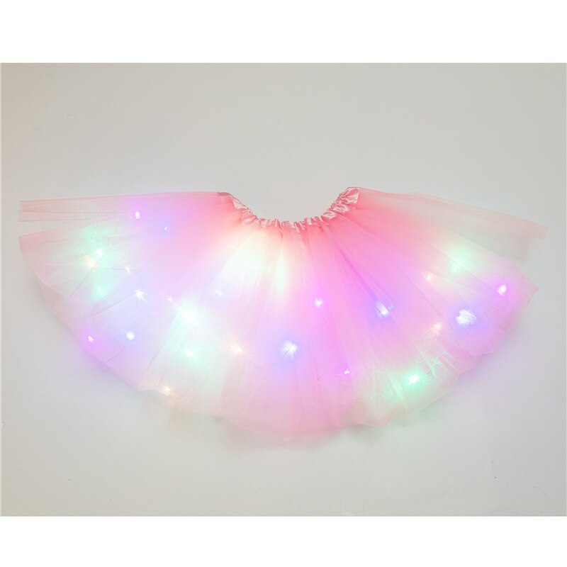 lumière LED Up jouets pour femmes clignotant Tutu jupes petite robe de princesse adultes anniversaire lueur fête fournitures: Rose