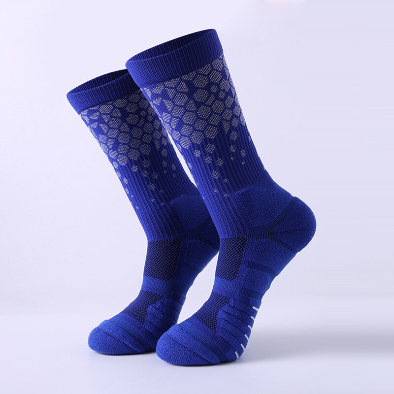 3 Pairs Mannen Basketbal Sokken Kalf-Lengte Sport Sokken Man Vrouwen Outdoor Active Wear Comfy Fietsen Sokken Calcetines Ciclismo: blue