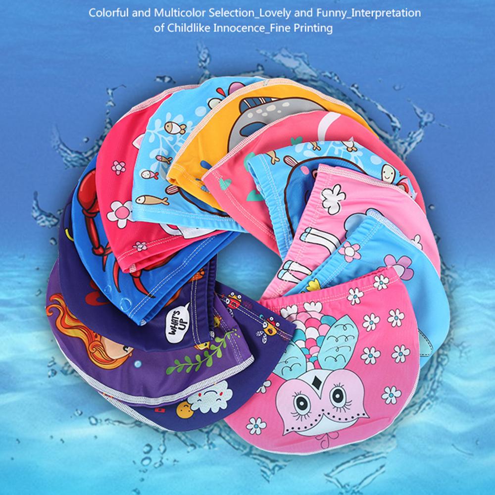 Gorro de natación para bebé, estampado de animales de dibujos animados, impermeable, protección de orejas, suave de poliéster ligero, accesorio para nadar, Unisex