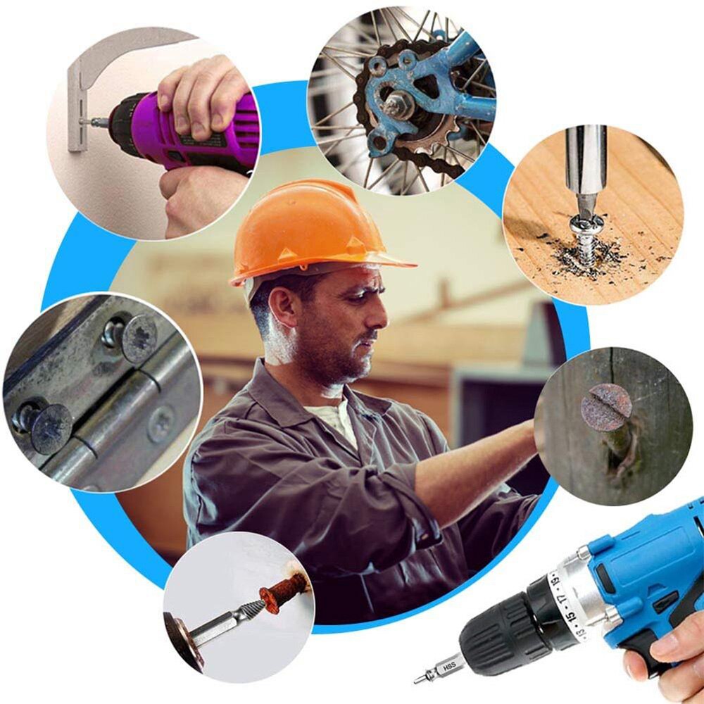 Double-Head Screw Extractor Set Broken Bolt Remover Easy Stripped Broken Rusted Unscrew Deck Screws