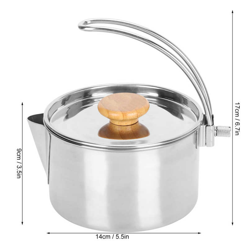 Home Cooking Tools cooking utensils Stainless Steel Kettle Portable Folding Coffee Tea Pot for Outdoor Barbecue Camping Picnic