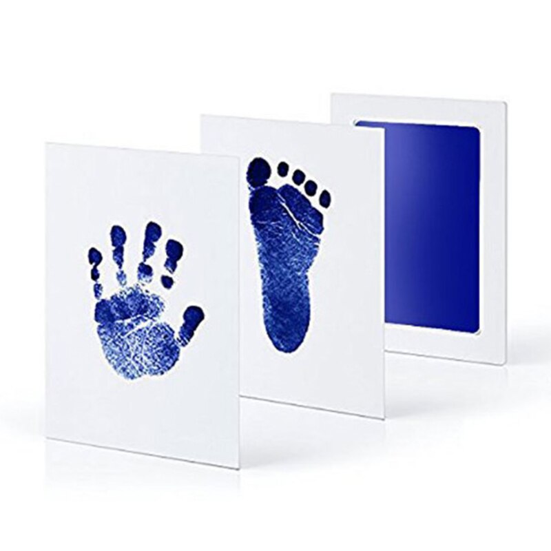 6 färger babyvård giftfritt handavtryck kit avtryck fotavtryck avtryck baby souvenirer nyfödd baby kudde bläck fotavtryck spädbarn leksak: Blå