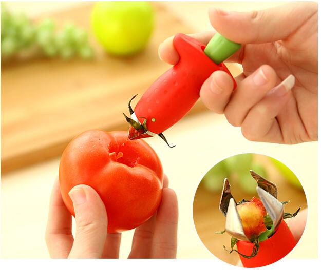 Strawberry Huller Stem Remover Remove Fruit Corer Slicer Fruit Desser Cute Portable Kitchenware Tomato Stalks ST10