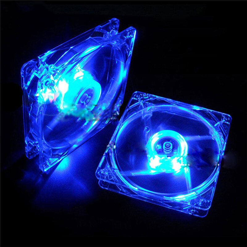 Ventilador de ordenador con luz de 5 colores, Quad 4 LED, 120mm, carcasa de ordenador, refrigeración, conector Molex silencioso, ventilador enfriador de CPU: Blue Light