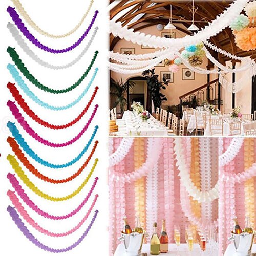 3 meter papirguirlande bunting banner streamers fødselsdag bryllupsfest hængende dekoration