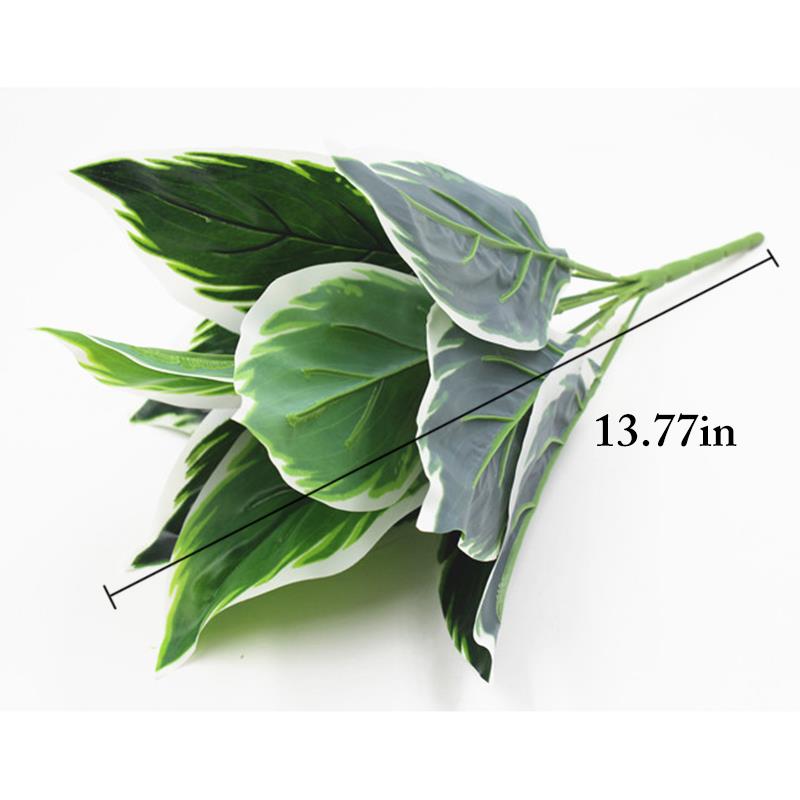 Kunstige blade gren retro grønt blad til boligindretning bryllup planter imiteret stof løv værelse dekoration