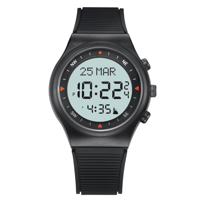 Alfajr Tijd Horloge Voor Islam Gebed Ondersteuning Arabisch Engels Taal Beste Moslim Azan Klok Met Automatische Qiblah Athan Alarm: black white
