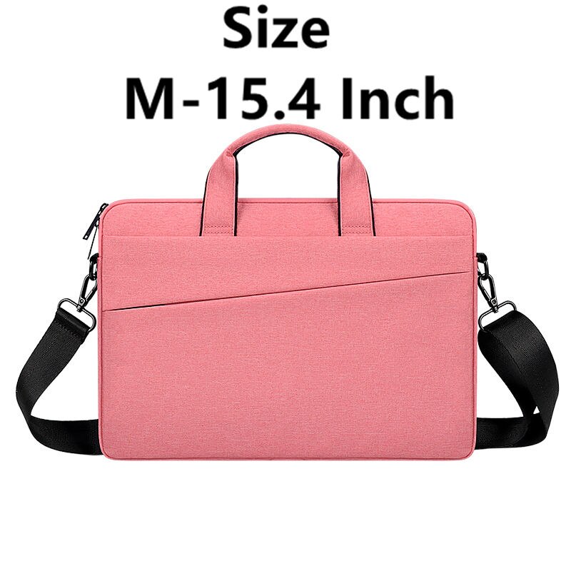 Men Women Briefcase For 13 14 15.6 Inch Laptop Waterproof Oxford Men's Handbag Business Women Single Shoulder Messenger Bag: M-15.4 Inch-Pink