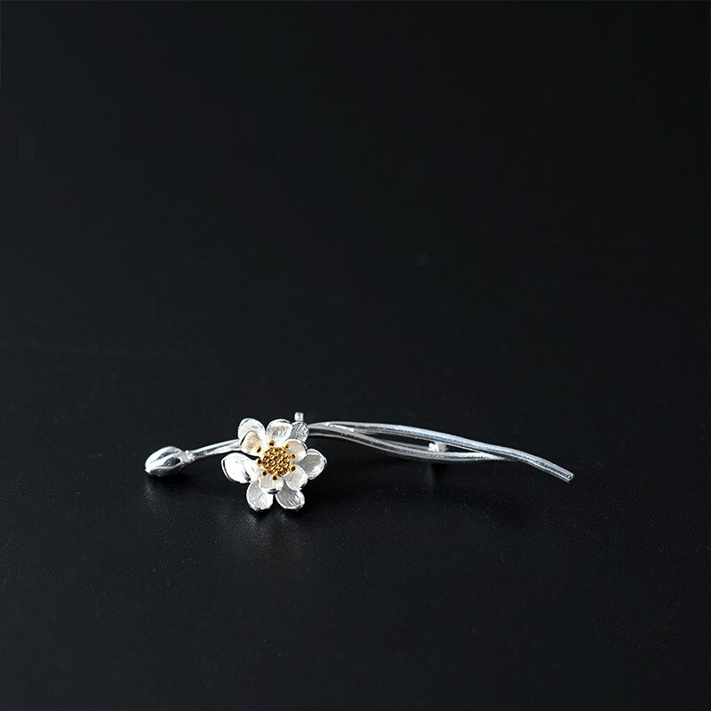 Volta Lieferwagen 925 Sterling Silber Broschen Neue Elegante Jahrgang Edlen Schmuck Nationalen Stil Lotus Blume prägnant Brosche