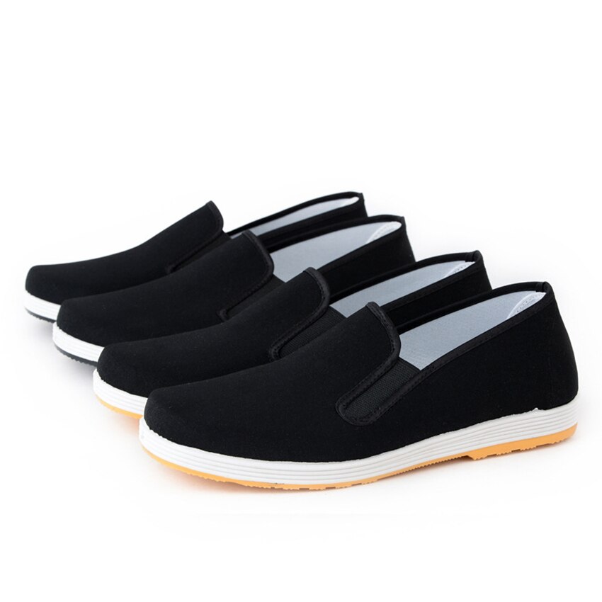 Zapatos de Kung Fu para hombre, calzado de lona de estilo chino tradicional, Tai Chi, Bruce Lee, Retro, negro, Wushu, 35-45