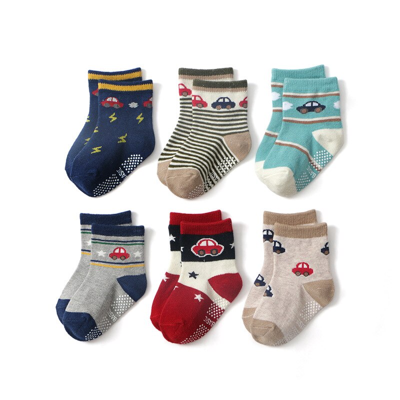 5 Paare/los Cartoonbaby Socken freundlicher Baby Jungen nicht-Schleudern Socken 1-3-jahr