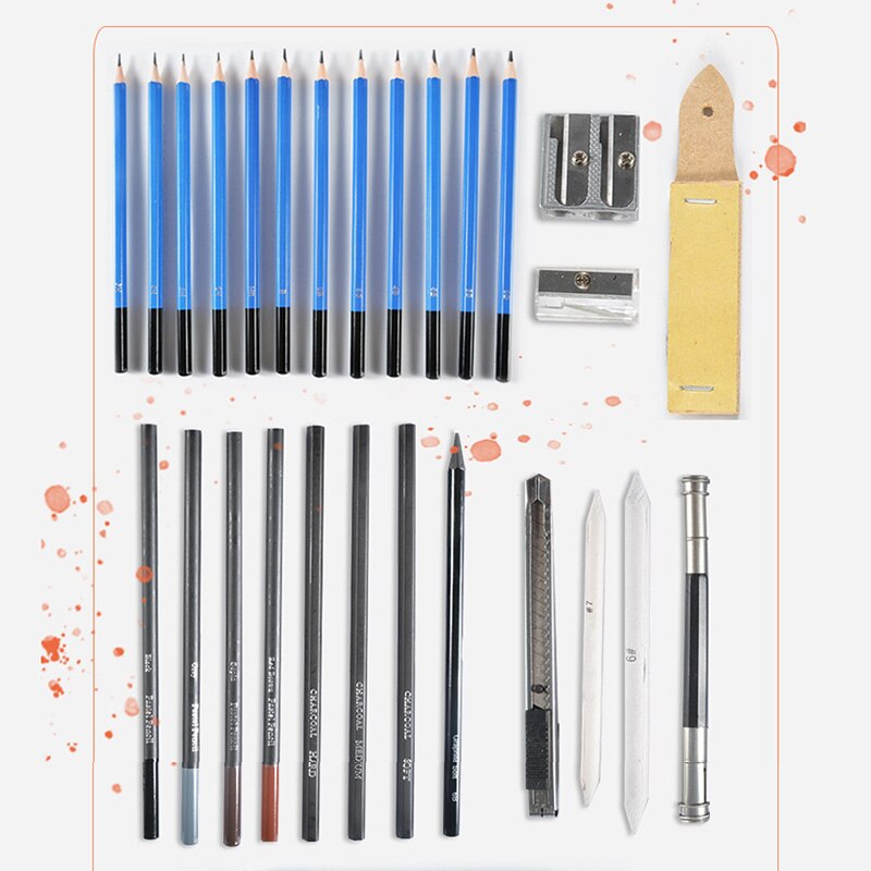 40pcs Sketching Drawing Set Art Pencil Kit Artists Graphite Charcoal Sketching Drawing Set