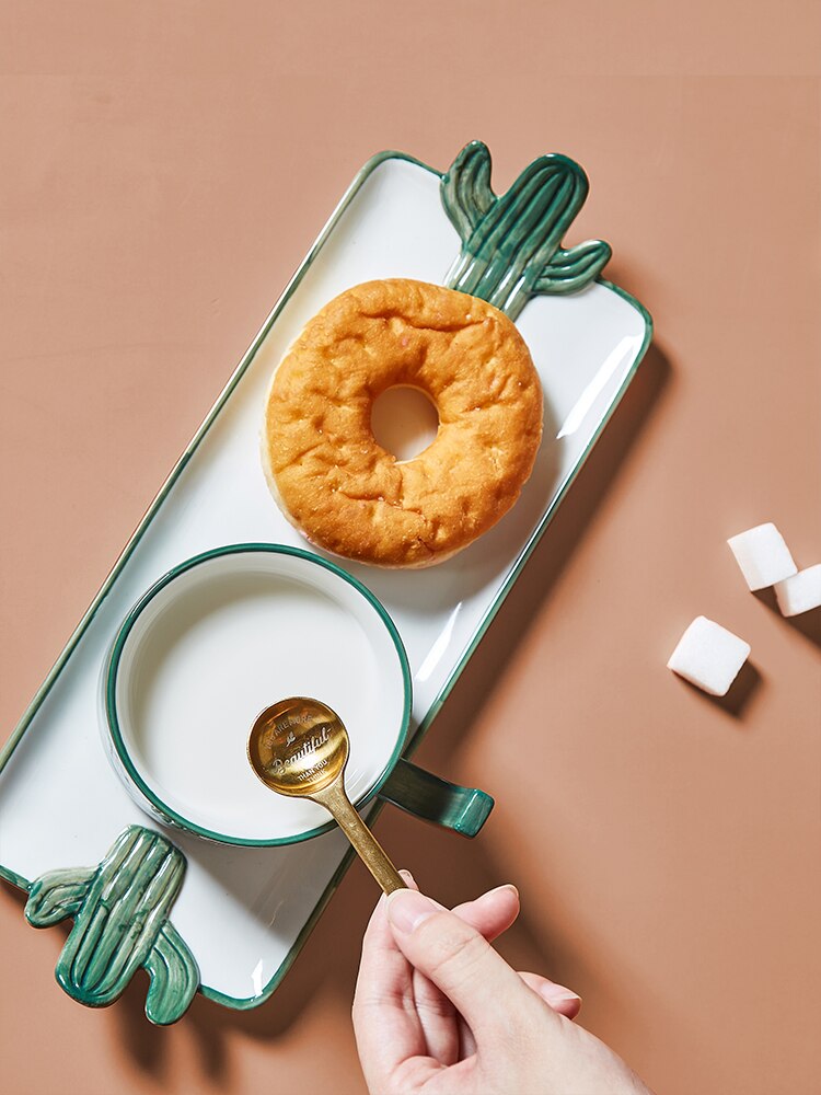 Ceramic Coffee Cup Mugs Cute Porcelain Eco Friendly Utensil Tea Cup Saucer Reusable Tazas Cafe Kitchen Supplies DF50BD