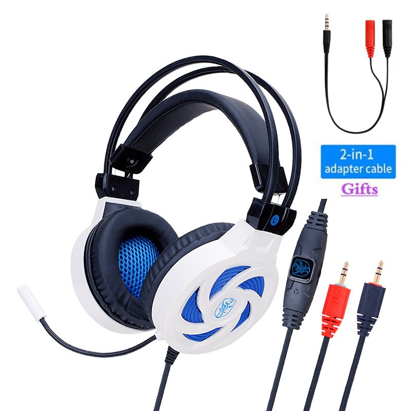 Til  ps4 pc gaming headset computer gamer kablede hovedtelefoner med mikrofon led bas hjelm musik bas børn høretelefon telefon bærbar