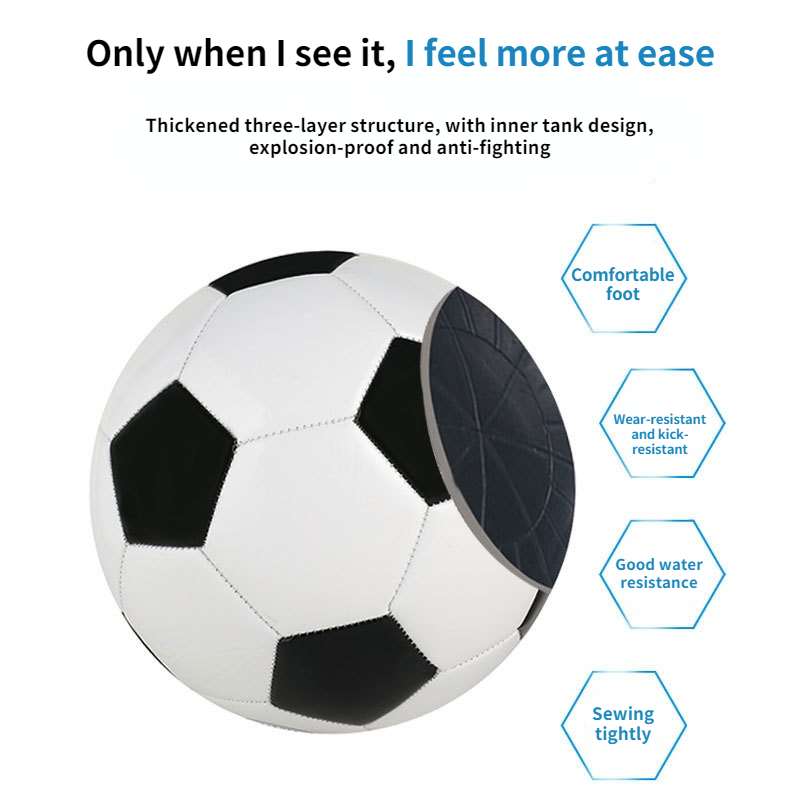 Adult No. 5 Football Machine Stitched PVC High Football Training Game Ball Rubber Liner for Safety and Explosion-proof