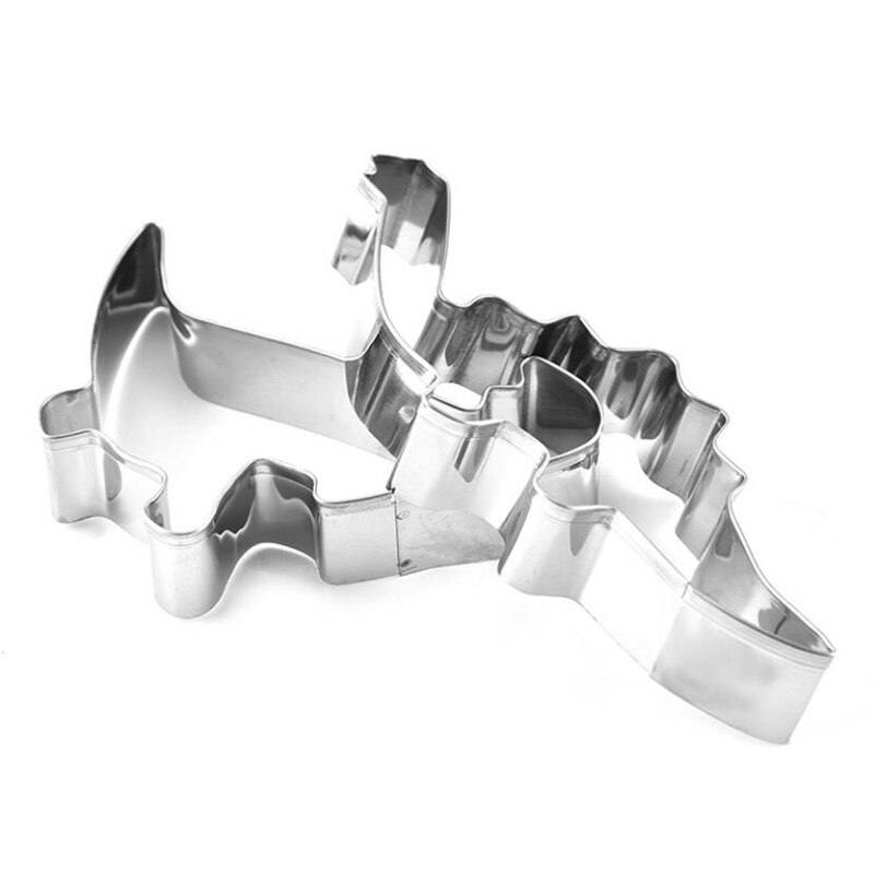 4 Stks/partij Leuke Dinosaurus Biscuit Cookie Cutters Mallen Dier Cake Decorating Pastry Rvs Bakken Tools Voor Zoetwaren