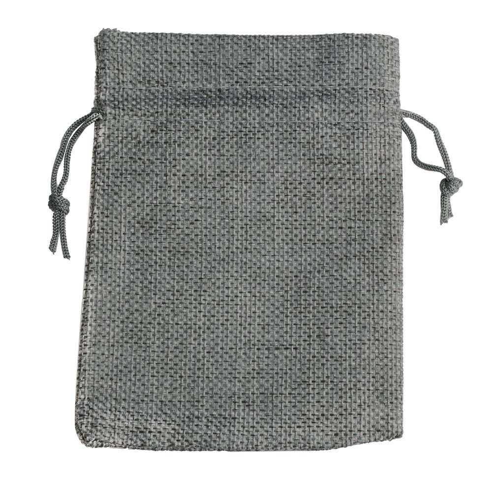 25 Stks/partij Trekkoord Jute Jute Zak Vlas Tassen Sieraden Verpakking Zakken Voor Bruiloft Snoep Tas Kan Afdrukken Logo: S / Clear