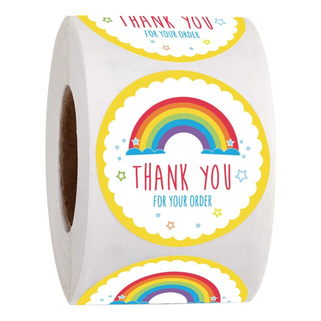 500pcs thank you for your order sticker cartoon ra... – Grandado