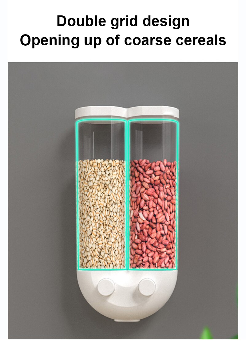 Wall-mounted Grain Storage Box Airtight Household Kitchen Bean Divot Rice Barrel Grain Storage Tank Kitchen Supplies
