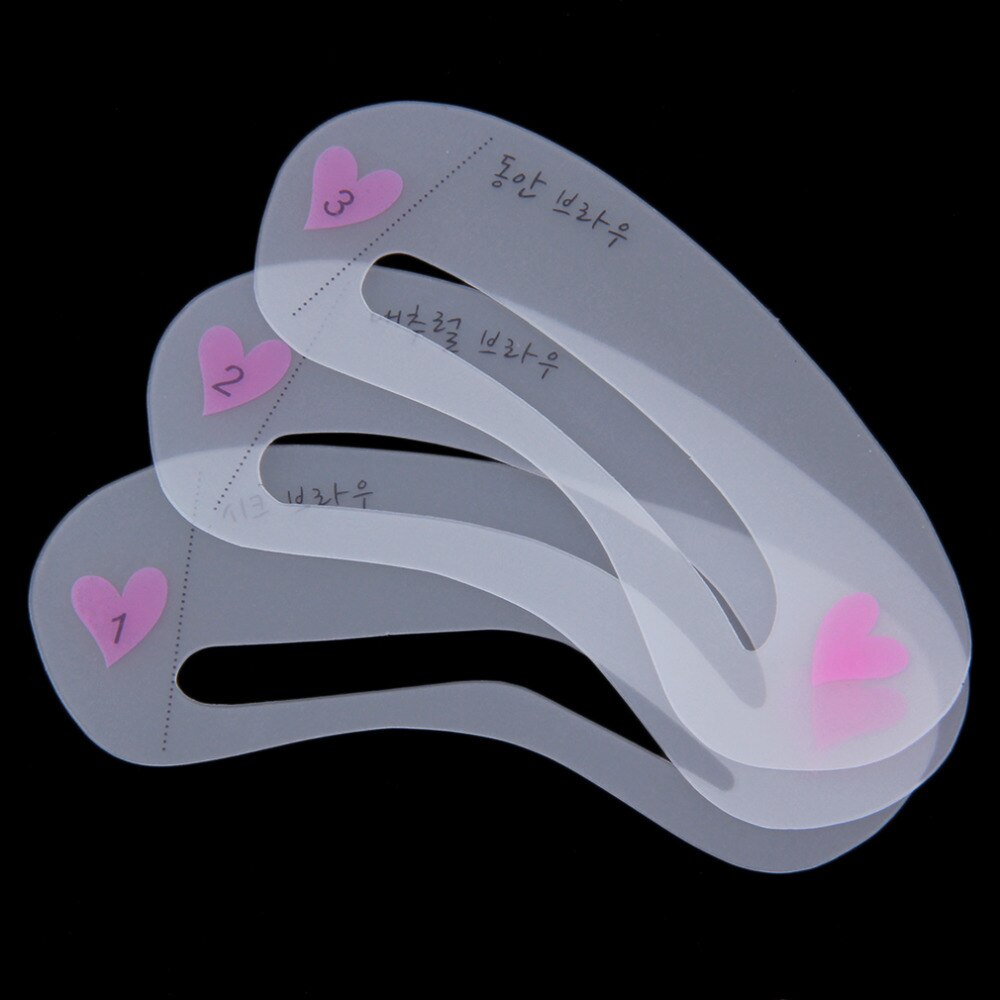 Herbruikbare 3 pcs Grooming Shaping Assistent Verzegelde Template 3 stijlen Wenkbrauw stencils Tekening Kaart Brow Make-Up Top