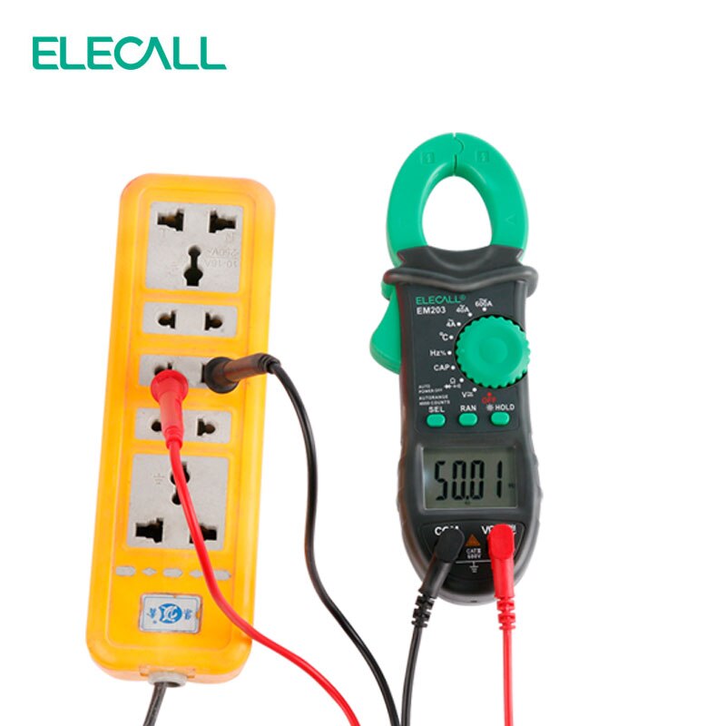 ELECALL EM203 4000 Count AC/DC Voltage Current Digital Clamp Meter With Resistance Capacitance Frequency Temperature